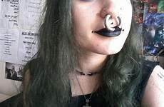 women huge ring piercings rings nose septum piercing facial tattoo stretched septums tumblr saved choose board