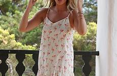 sundress legs charlotte flamingo crosby dress print pretty chat lovable year her old star lovely balcony ladette rushed caught fans
