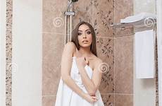 bathroom hotel woman posing young beautiful preview