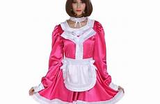 crossdress sissy dress cosplay girl maid frill costume pleated carmine lockable rose crossdresser choose board