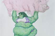 pig hulk fat she attempt ssbbw lifting color deviantart