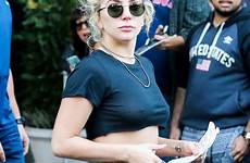 gaga lady braless jeans york cut off shorts bra ladygaga thefappening leaked steps without short twitter fappening nude aznude hawtcelebs