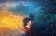 universe night sky hug fantasy boy girl kiss stars sun clouds fire magic sunset wallpaper conceptual fineart moment wallhere