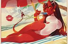 succubus meru hentai merunyaa demon girl red rule34 beach r34 xxx popsicle skin monster wish too comments big swimsuit rule