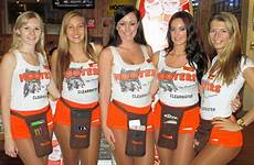 pantyhose hooters girls cheerleader orange shorts tan