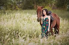 horse asian girl grass wallpaper 4k resolutions