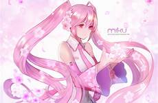 miku hatsune sakura pink vocaloid cherry hair anime zerochan eyes fanart jinna full alternate sleeves wide color pixiv wallpapers petals