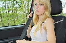 car seat sitting girl passenger her seatbelt teenage agefotostock fastening stock ibr