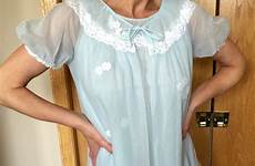 nightgown 1960s sheer chiffon