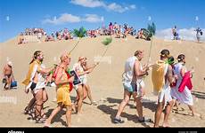 nudist beach gay german carnival season maspalomas gran canaria alamy celebrations start canary islands spain pack