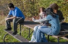 picnic bench outdoors mixed teens race teen three fun make shutterstock stock search