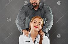 massage lady boss massaging office