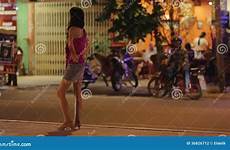 prostitute asian street stock