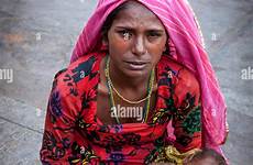 indian begging woman baby jaipur alamy street