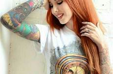 girls tattooed inked redhead girl choose board hot