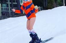 handler chelsea birthday skiing skis her pantsless margarita hand joint she