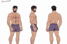 buff male poses anatomy anime references ignition