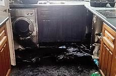 dishwasher kitchen exploding exploded destroyed daughter family after burnt seventh minutes birthday party isabelle furious caused seven huge fire left