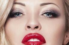red lips beautiful lipstick women blondes eyes makeup choose board perfect beauty lip
