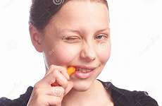 carrot eating teen girl biting preview