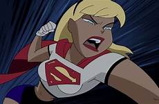 supergirl justice league unlimited belly fight punch