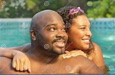 pool couple african american happy royalty stock relaxing young