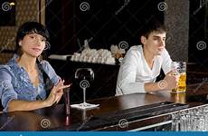 bar two drinking strangers woman ignoring man attractive women people men stylish pretty stock preview alone drink each young other