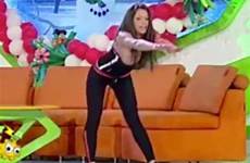 roxana vancea wardrobe malfunction boob tv live exposes gym air sexy