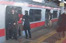 japan train expat signs gif pushers re crowded giphy
