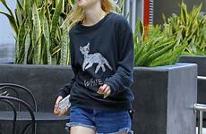 elle fanning jeans shorts angeles los feet hawtcelebs loading