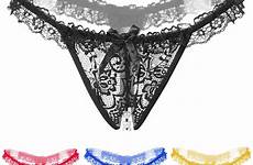 panties crotchless pearl women lace thongs crotch open sexy lingerie underwear string buy