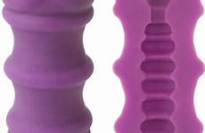 masturbator purple ribbed sex toy mood pleaser thick