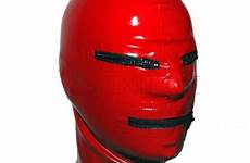 latex mask zipper red hood mouth halloween rubber eyes costume cover sexy use fetish