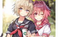 fate grand order schoolgirls coffee astolfo pixiv fanart anime comments safebooru hair respond edit lanling rider wang saber zerochan skirt