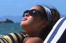 sunbathing beach woman close italy