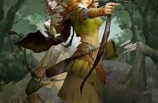 female concept elf forest ranger fantasy character dnd girl artstation digital