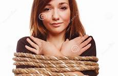bondage woman tied rope female hostage van girl bound prisoner kabel vrouwelijke gebonden dreamstime preview