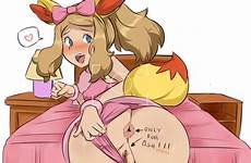 pokemon anime serena ass anus xxx cosplay upskirt pussy panties rule 34 big fennekin animal female skirt edit hud pink