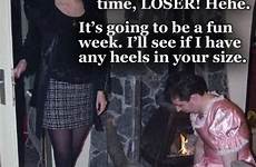 sissy loser maid bet boyfriend caption maids heels high submissive comes she find her wearing won his week