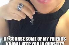 chastity captions femdom cage key tumblr sissy mistress couple pet slave dominant flr her denial married found female male friend