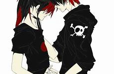 emo anime couples cute yaoi girl goth emos guy guys couple drawings gothic manga deviantart relationship together fans imagenes punk