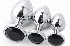 plugs jewelled 50ml butt anal plug lube stainless toys pack metal adult sex