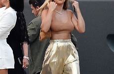 sofia richie braless busty kylie top jenner italy scanty shimmering paired goes crop gold kris bff attention anastasia enjoyed commanded