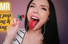 asmr licking lollipop mouth wet sounds