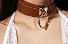 choker women leather necklace neck punk sexy collar hasp pu exaggerated statement rivet chocker circle round jewelry