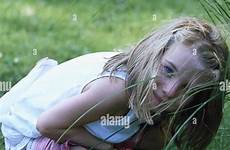 squat child nature urinate girl pee garden close call stock summer alamy very meadow liquid