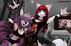 girls metalhead deviantart iskra zengel furry female metal cat wallpaper fox group