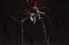 fantasy dark beautiful twisted spider humanoid creature artwork
