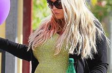 pregnant simpson jessica bump her baby perrier boutique upscale large very shows momas off post star she clingy shops dress