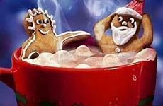 christmas coffee morning good santa gingerbread funny hot tub cookies chocolate greeting man quote holiday break winter cards merry xmas